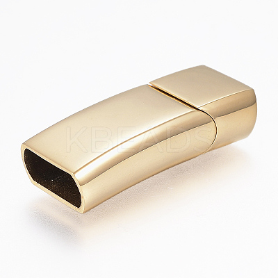 304 Stainless Steel Magnetic Clasps with Glue-in Ends X-STAS-F130-09G-1