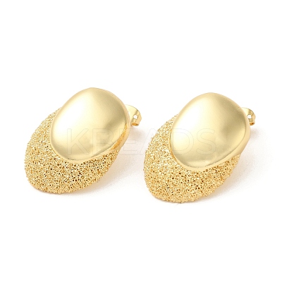 Real 18K Gold Plated Brass Stud Earrings EJEW-G382-10A-G-1