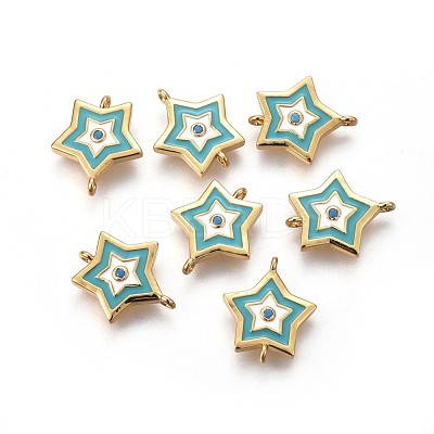 Brass Enamel Links KK-F783-16G-1