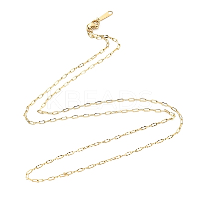 304 Stainless Steel Paperclip Chain Necklace for Women NJEW-A008-04G-1