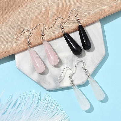 3 Pairs 3 Style Brass Teardrop Dangle Earrings EJEW-YW0001-11A-1