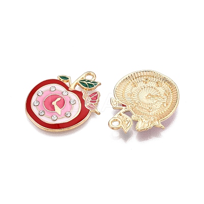 Rack Plating Alloy Enamel Pendants ENAM-N056-423-1