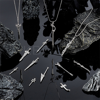 24Pcs 12 Style Rack Plating Alloy Pendants PALLOY-OC0002-97-1