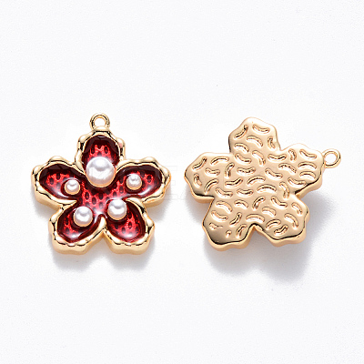 Brass Enamel Pendants KK-T049-052G-03-NF-1