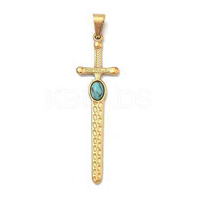 304 Stainless Steel Big Pendants STAS-F336-20G-1