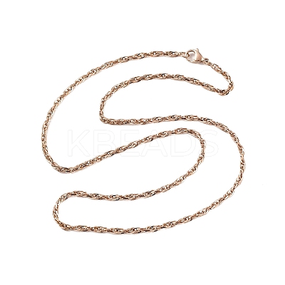 3MM 304 Stainless Steel Rope Chain Necklaces for Women NJEW-B131-07RG-1