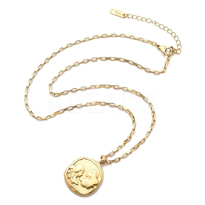 304 Stainless Steel Constellation Pendant Necklaces NJEW-K392-01G-03-1