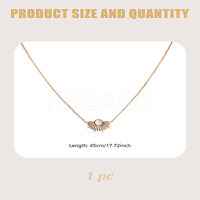 1Pc Sunset Stainless Steel Resin Pendant Necklaces NJEW-LP0009-51-1