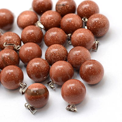 Round Synthetic Goldstone Pendants G-Q434-03-1