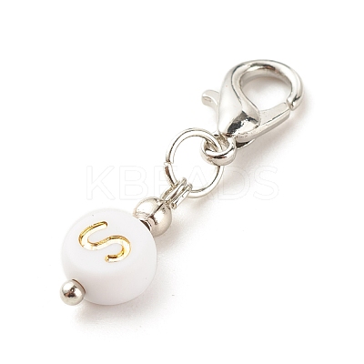 Plating Acrylic Pendants Decoration HJEW-JM00627-1