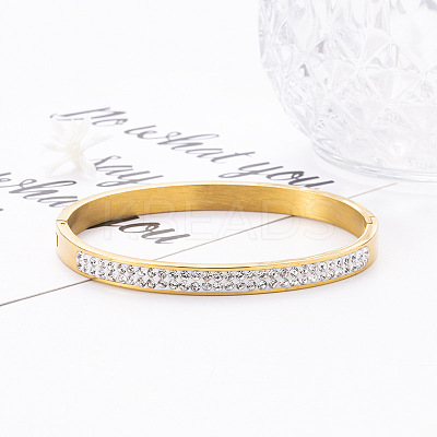 201 Stainless Steel Rhinestone Hinged Bangles for Women LS-PW-WGDDB51-02-1
