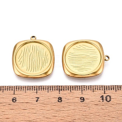 304 Stainless Steel Pendant Cabochon Settings STAS-T067-18G-1