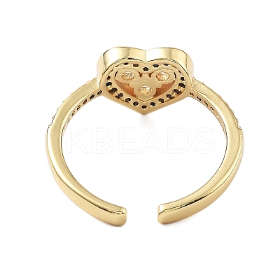 Brass Micro Pave Cubic Zirconia Cuff Rings for Women LS-RJEW-U031-02G-1