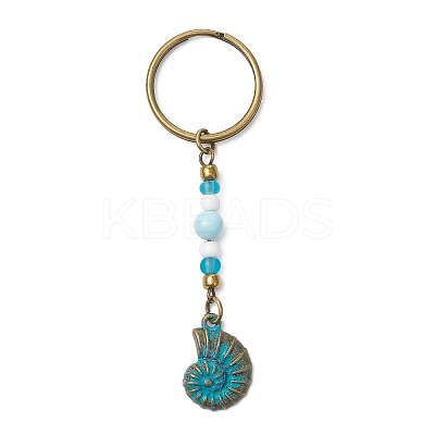 10Pcs Alloy Ocean Theme Pendant Keychains KEYC-JKC01225-01-S-1