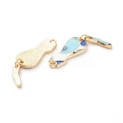 Cat Shape Alloy Enamel Pendants & Dangle Earring Making Kits X-ENAM-M044-21LG-B-1