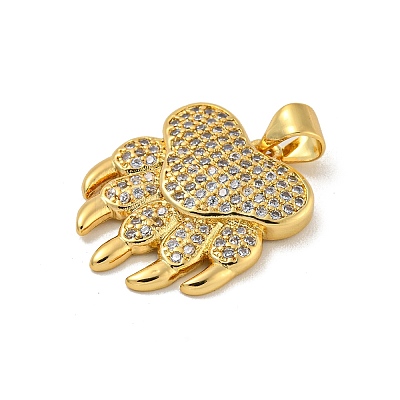 Brass Micro Pave Cubic Zirconia Pendants KK-N254-126G-1