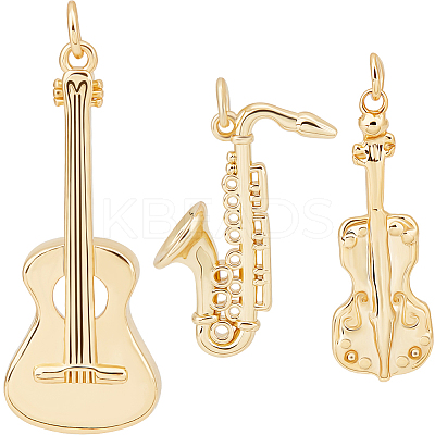 6Pcs 3 Style Brass Pendants KK-BBC0012-93-1