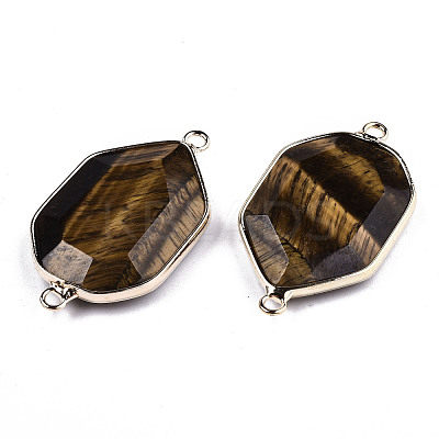Natural Tiger Eye Links Connectors G-T131-48G-01-1