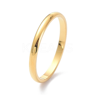 2mm Polished Plain Dome Finger Ring for Girl Women RJEW-C012-05F-G-1