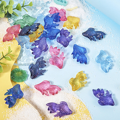 42Pcs 7 Colors Transparent Acrylic Pendants MACR-TA0001-57-1