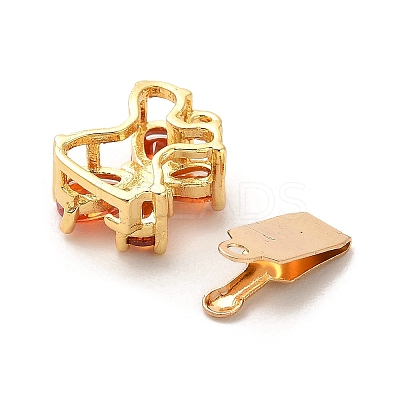 Brass Micro Pave Cubic Zirconia Box Clasps KK-G484-02G-1