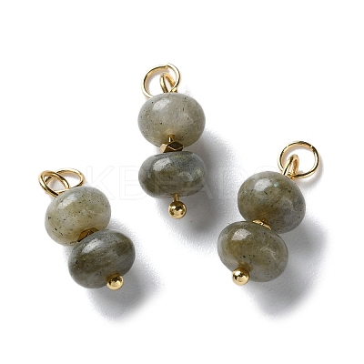 Natural Labradorite Rondelle Beaded Pendants STAS-C120-03G-01-1