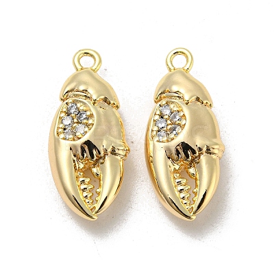 Brass Micro Pave Clear Cubic Zirconia Pendants KK-H460-32G-1