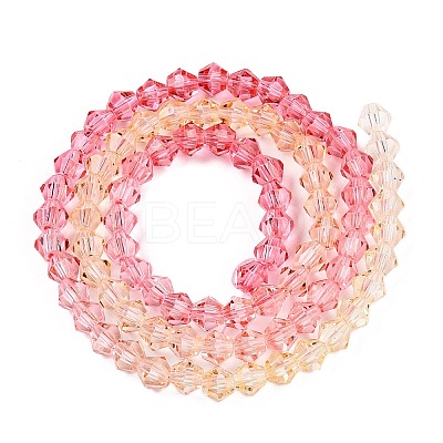 Gradient Color Baking Paint Glass Bead Strands DGLA-A039-T6mm-A02-1