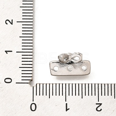 Brass Micro Pave Clear Cubic Zirconia Spacer Bars KK-C031-47P-1