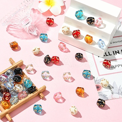 90Pcs 9 Colors Transparent Acrylic Beads MACR-YW0004-24-1