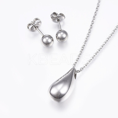 Tarnish Resistant 304 Stainless Steel Jewelry Sets SJEW-H059-04P-1