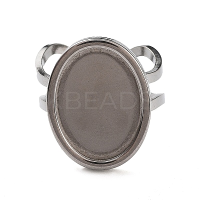Non-Tarnish 304 Stainless Steel Cuff Pad Ring Settings STAS-M333-02A-P-1