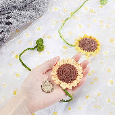 2Pcs 2 Styles Sunflower Woolen Yarn Sunflower Costume Accessories Decorations DIY-DR0001-45-1