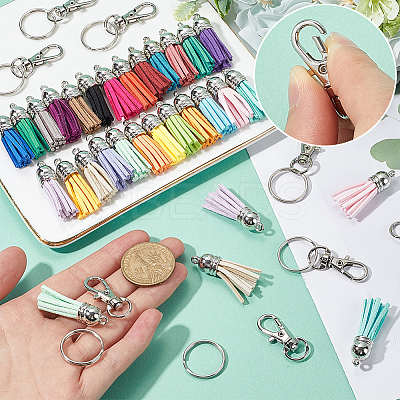 DIY Faux Suede Tassel Pendant Keychain Making Kit DIY-SP0001-42-1