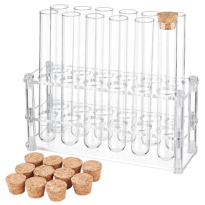 1 Set Acrylic Multi-Use Colorimetrical Cylinder Tube Display Racks AJEW-OC0004-31-1