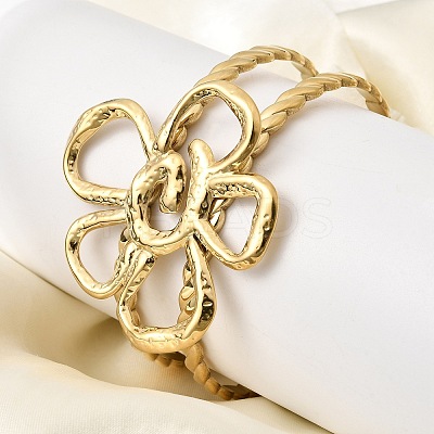 Stylish 304 Stainless Steel Cuff Bangles BJEW-K302-01C-G-1