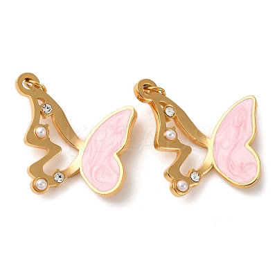 304 Stainless Steel Enamel Pendants STAS-U061-20G-01-1