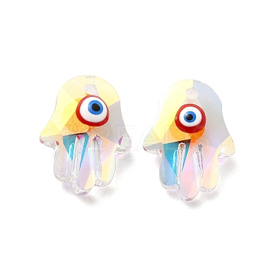 Evil Eye Glass Pendants G-P485-02B-1
