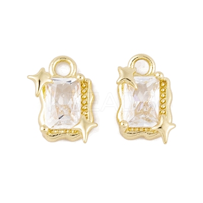 Brass Micro Pave Clear Cubic Zirconia Pendants KK-L212-02G-1