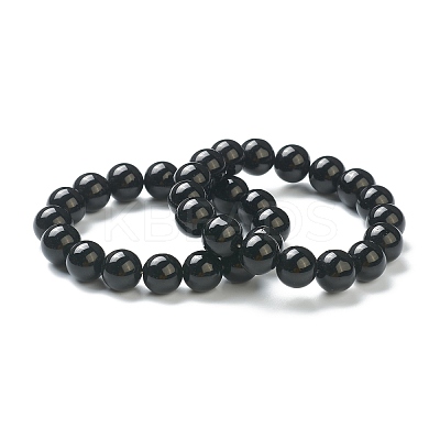 Round Glass Beads Stretch Bracelets for Teen Girl Women BJEW-A117-E-21-1