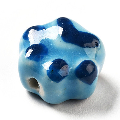 Handmade Printed Porcelain Beads PORC-F005-02A-1