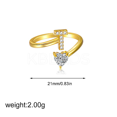 Brass Micro Pave Clear Cubic Zirconia Cuff Open Rings FS-WGF859A-10-1