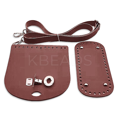 1 Bag Handmade PU Leather Crochet Shoulder Bag Accessories Kits DIY-CL0001-04C-1