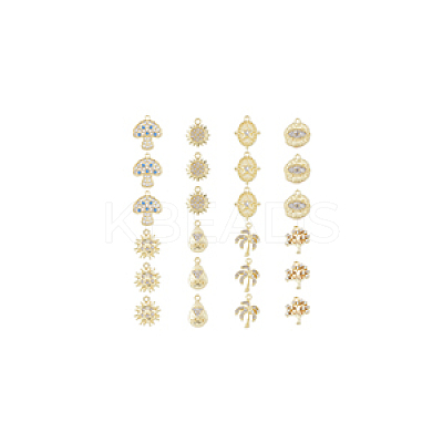 48Pcs 8 Styles Rack Plating Alloy Charms FIND-DC0002-78-1