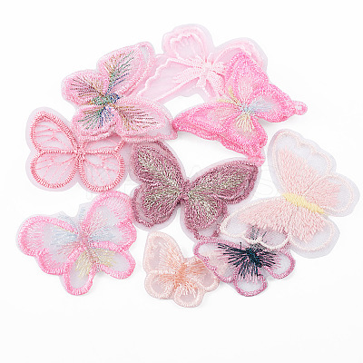 36Pcs 9 Style Butterfly Organgza Lace Embroidery Ornament Accessories DIY-BT0001-49-1