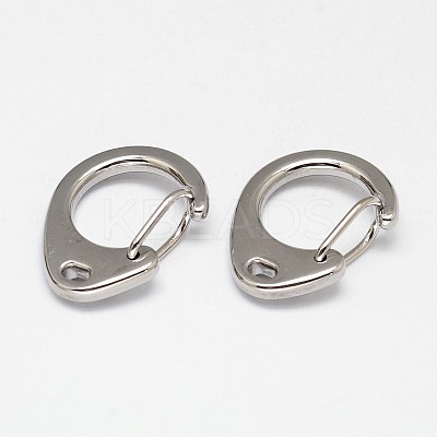 Tarnish Resistant Oval 304 Stainless Steel Keychain Clasp Findings STAS-D070-03-1