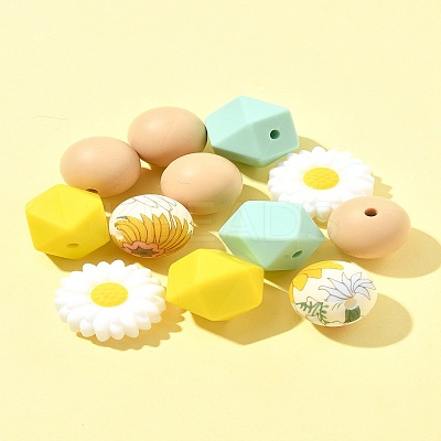 5 Styles Food Grade Eco-Friendly Silicone Beads SIL-FS0001-25-1