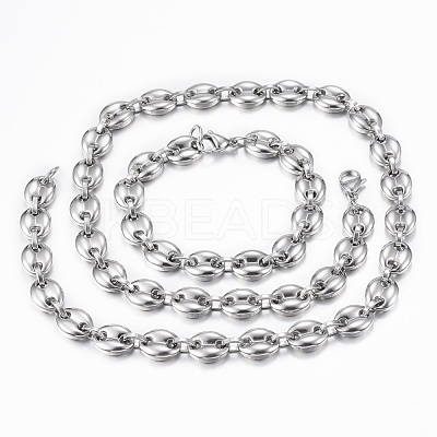 Tarnish Resistant 201 Stainless Steel Jewelry Sets SJEW-F157-19P-1