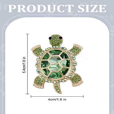 1Pc Tortoise Golden Alloy Brooches JEWB-LP0004-10-1