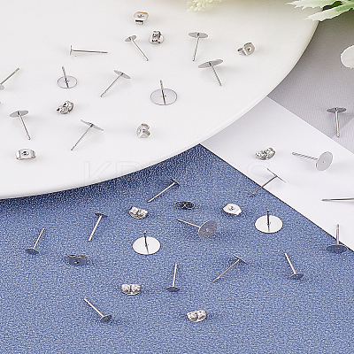 360Pcs 3 Styles 304 Stainless Steel Stud Earring Findings STAS-LP0002-14-1